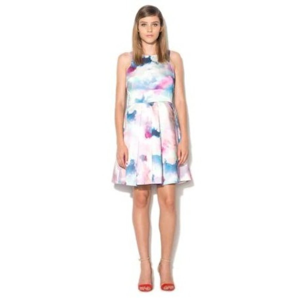 YUMI MULTI COLORED SWEETHEART PLEATED PROM DRESS WITH POCKETS US L 8 / 10 - Picture 2 of 16